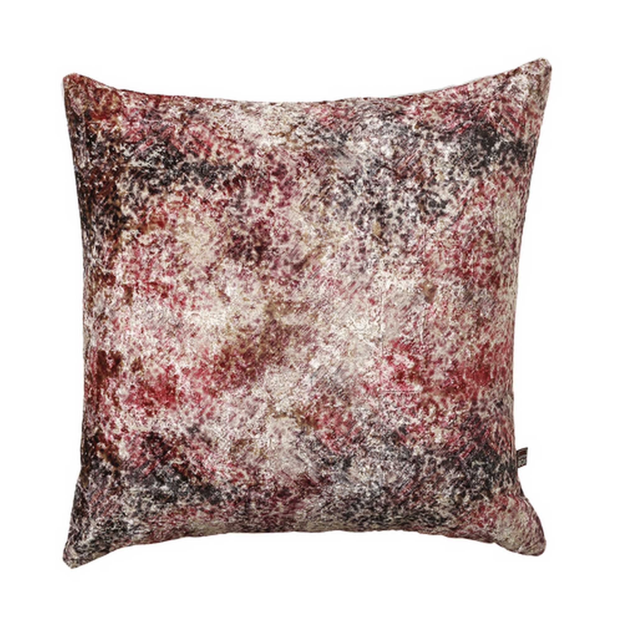 Amethyst Abstract Velvet Cushion In Purple Multi